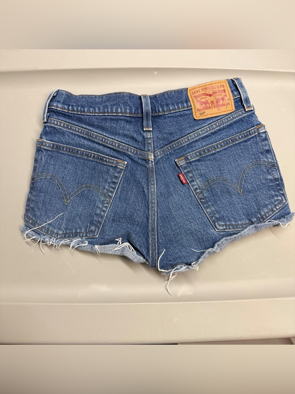 Levi's Distressed Blue Denim Cutoff Shorts